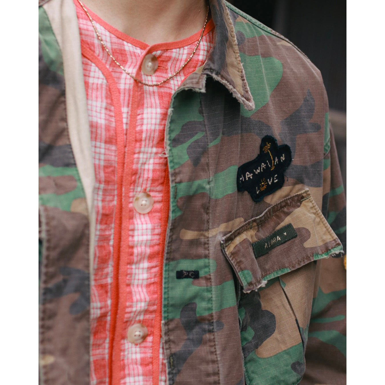 "PC EXCLUSIVE" ALOHA CAMOUFLAGE MILITARY JACKET CUSTOM