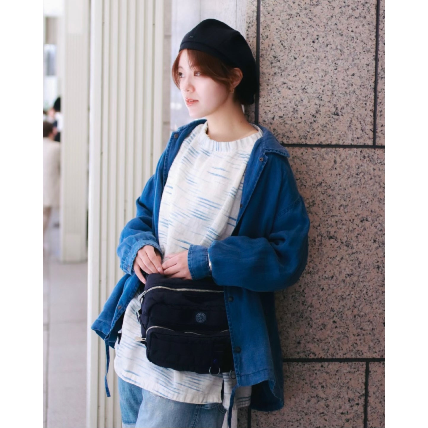 INDIGO LINEN COACH JACKET