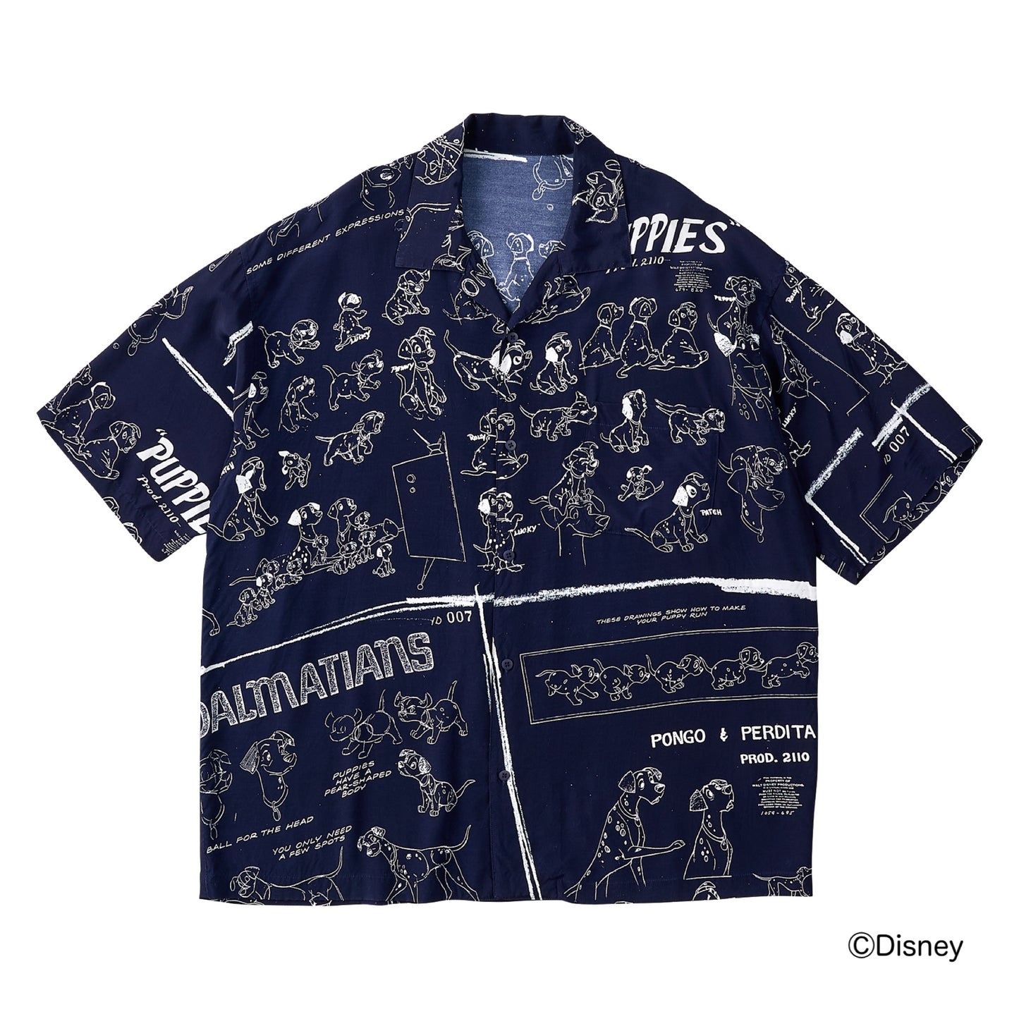 DISNEY MODEL SHEET PC ALOHA COLLECTION ALOHA SHIRT 101 DALMATIANS