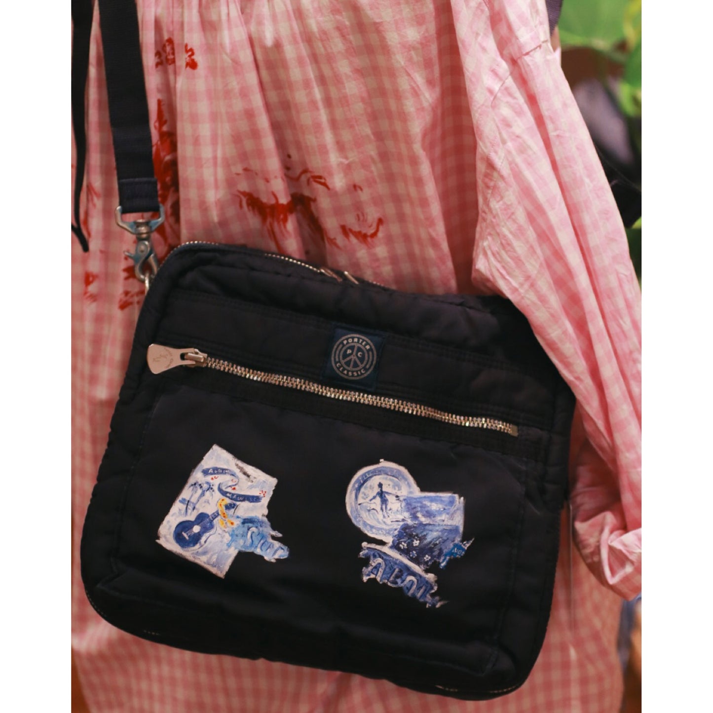 "KYOTO EXCLUSIVE" SUPER NYLON SIMPLE SHOULDER BAG PAINT CUSTOM BLUE