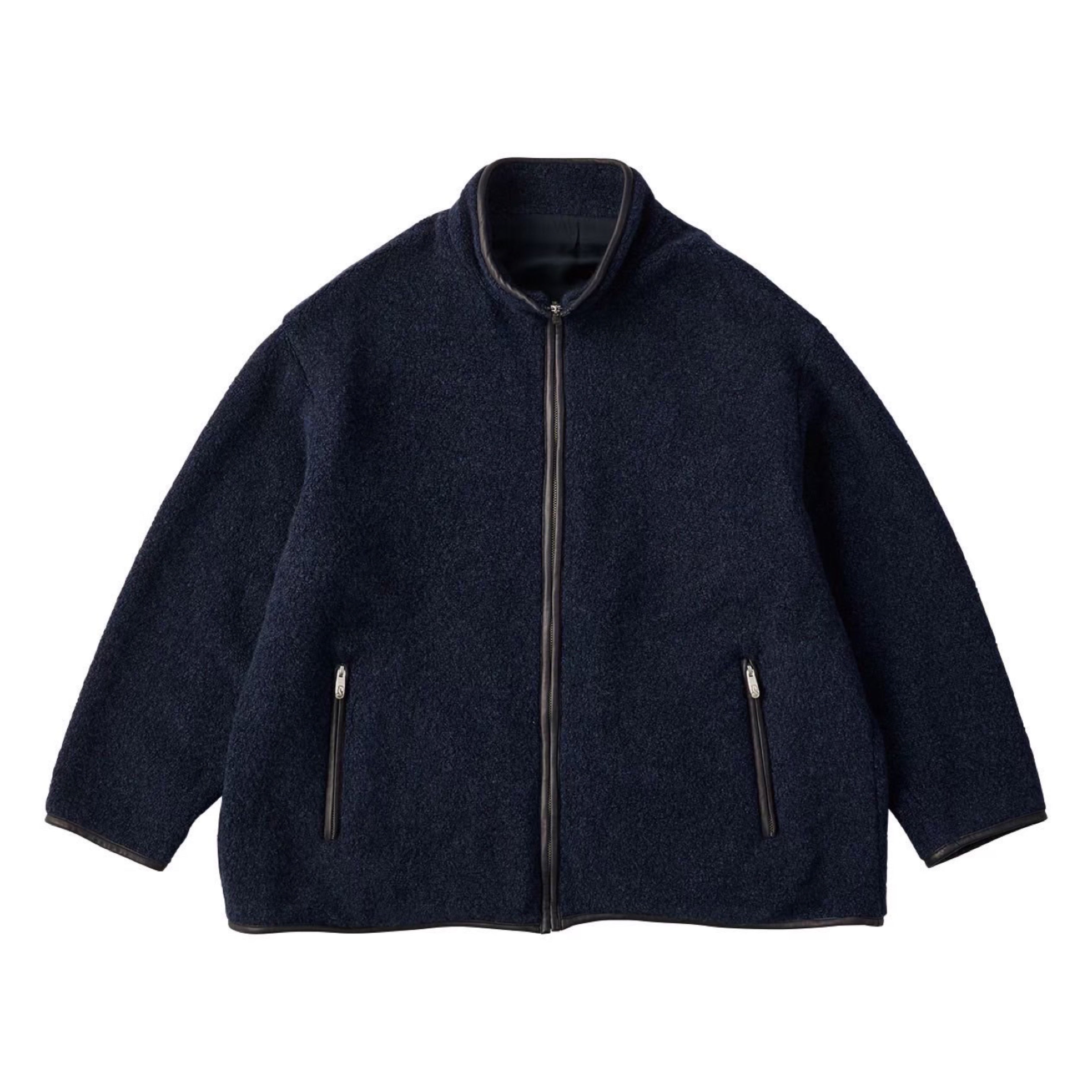 CASHMERE ZIP UP JACKET W / LEATHER PIPING (ENTREFINO) – PORTER