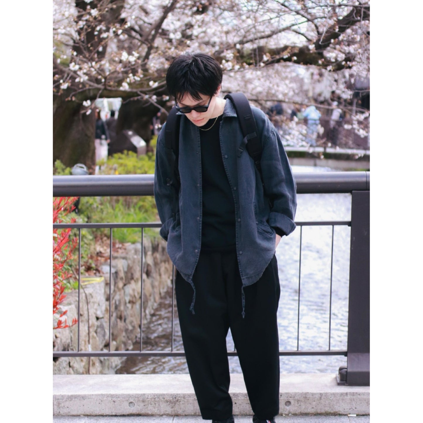 BLACK LINEN COACH JACKET
