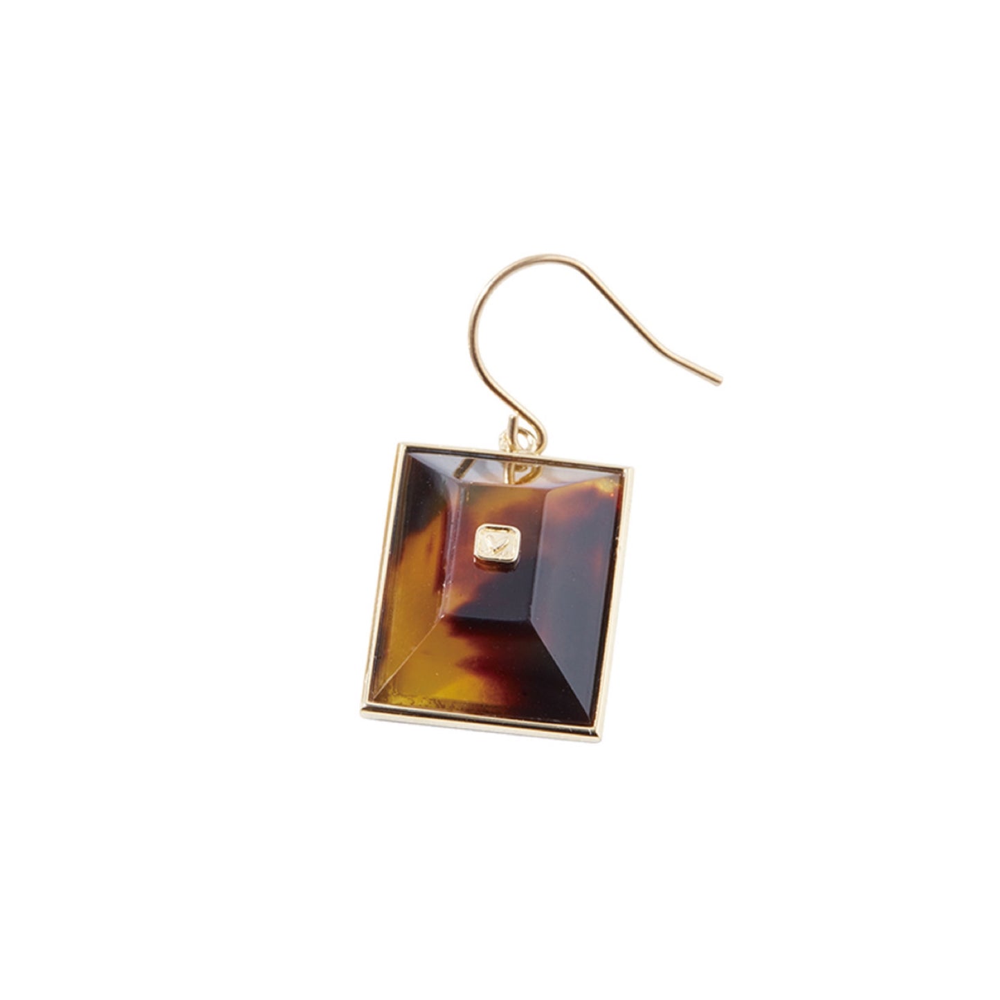 TORTOISE SHELL GOLD EARRINGS LARGE RECTANGLE (LIMITED)