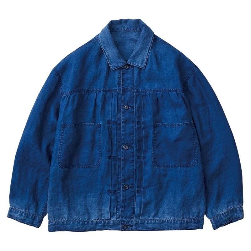 ♥INDIGO LINEN SHORT JACKET