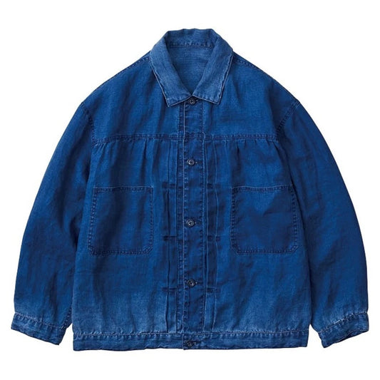 ♥INDIGO LINEN SHORT JACKET