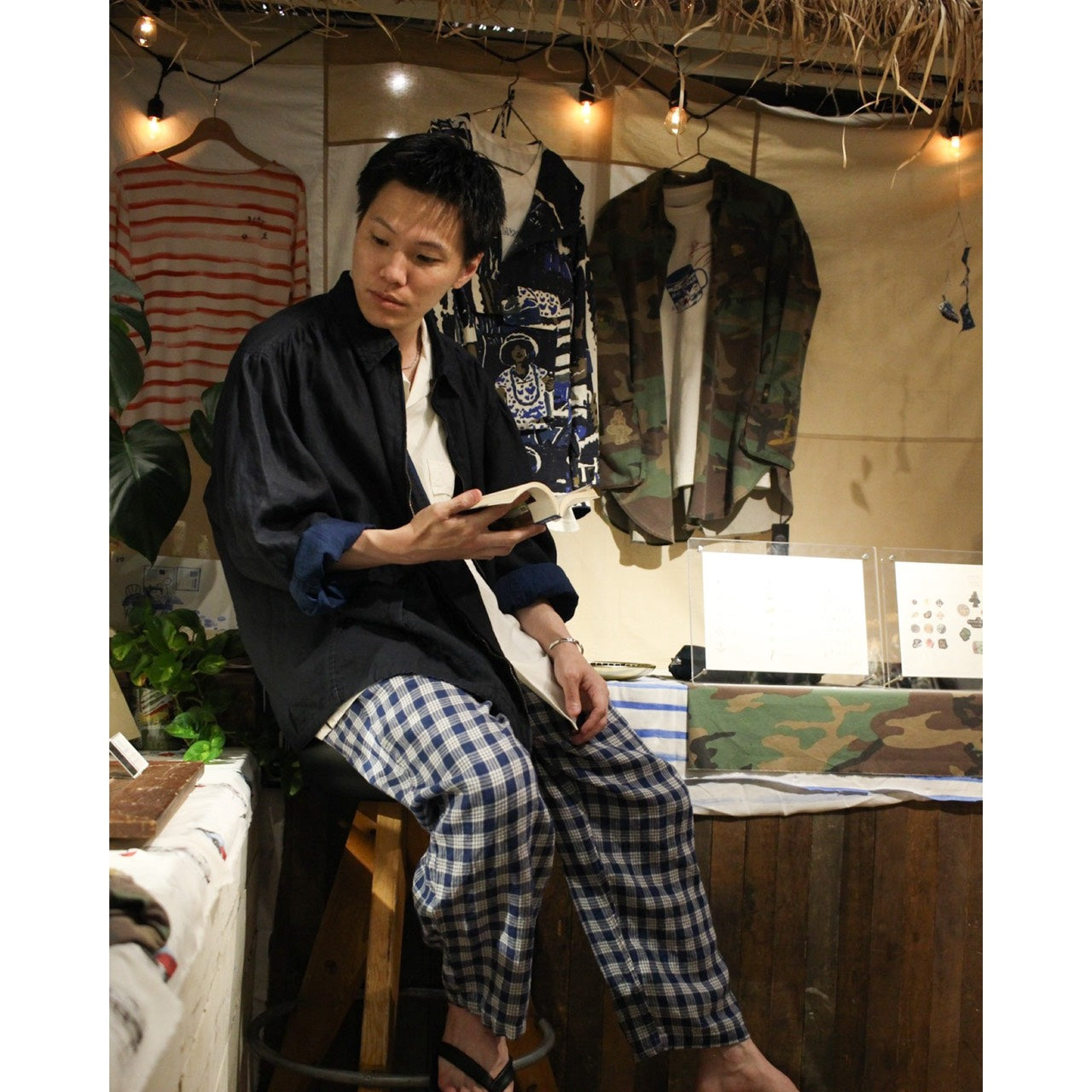 ♥FARMER`S LINEN GATHERED ZIP UP JAKET