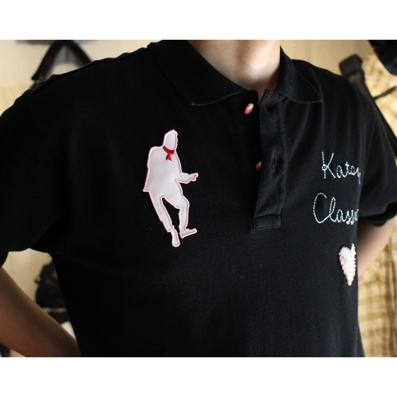 ♥CUSTOM POLO SHIRT - BLACK-