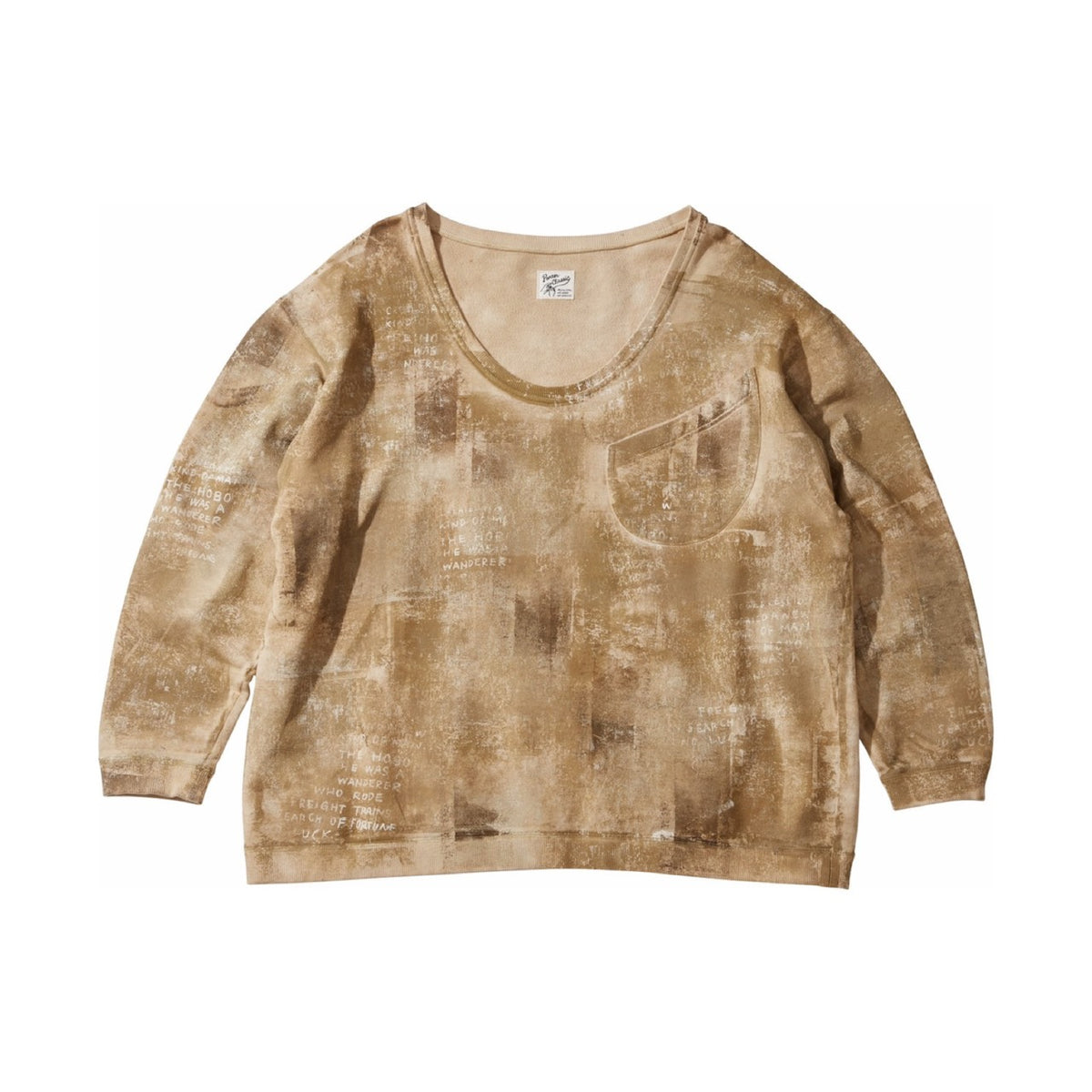 ♥HANDWORK PAINTED U NECK LONG SLEEVE SHIRT