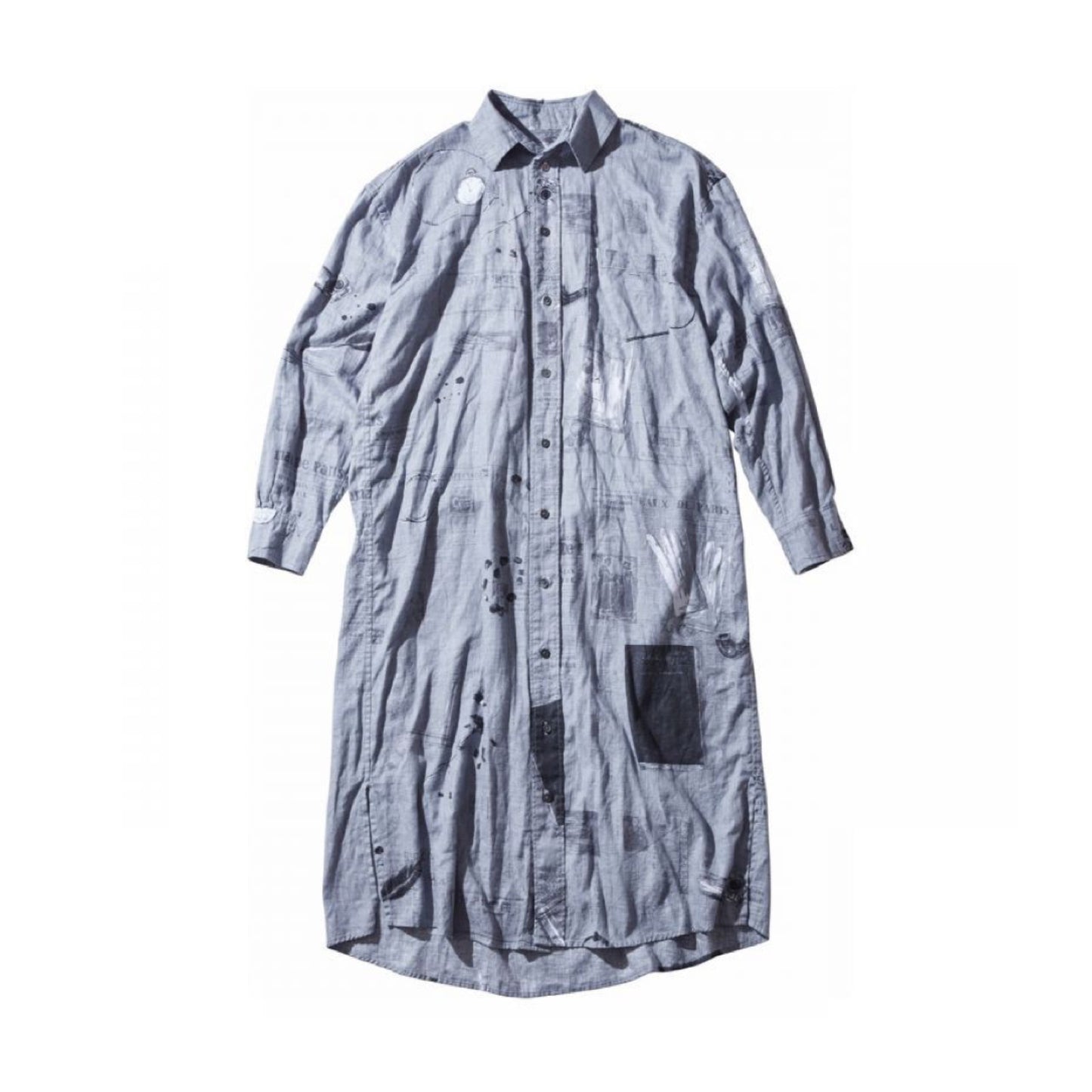 MONSIEUR KURATA COTTON LINEN LONG SHIRT