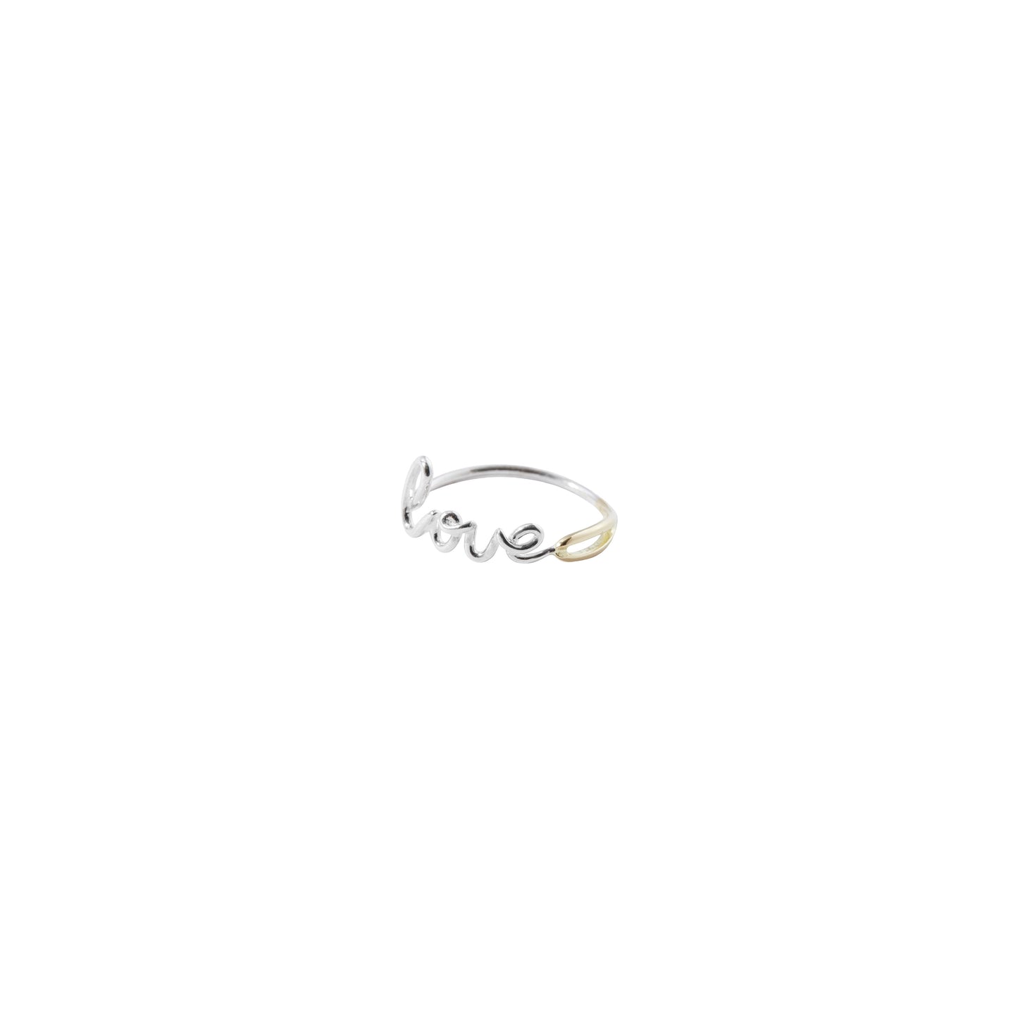 "LOVE" NEEDLE RING -GOLD/SILVER-